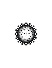 Covid-19 Coronavirus Cell - Complex - Black