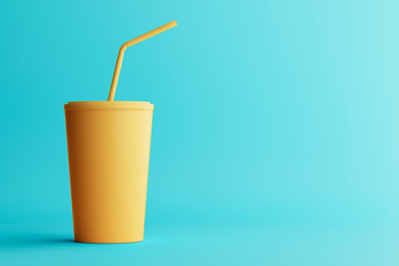 Minimal cup of drink isolated. 3D illustration
