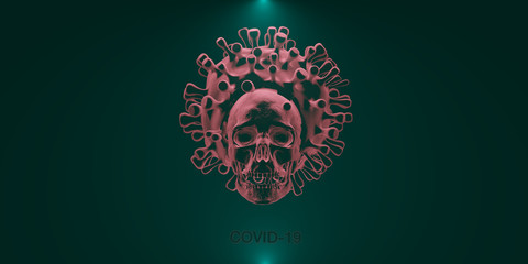 COVID19 deadly virus Novel Coronavirus SARS-CoV-2, 3d render
