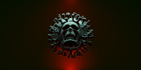COVID19 deadly virus Novel Coronavirus SARS-CoV-2, 3d render