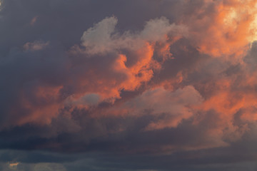 Pastel colors in Sunset Sky with Clouds