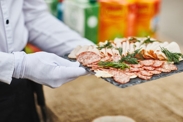dill on a meat plate
