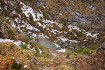 Fototapeta na wymiar rock formation in slovakia kvacianska valley kvacany canyon deep gorge 