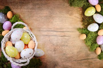 Easter background with Easter eggs