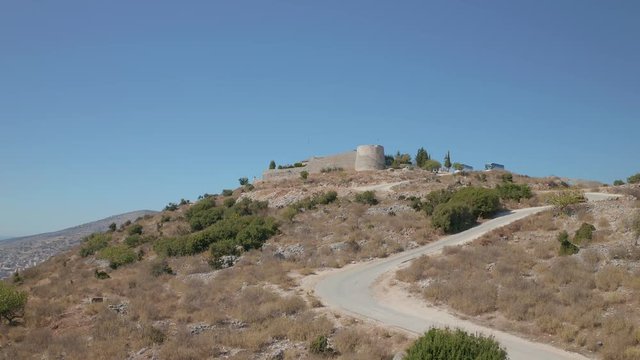 Lekuresi Castle historical ruins in Sarande Albania