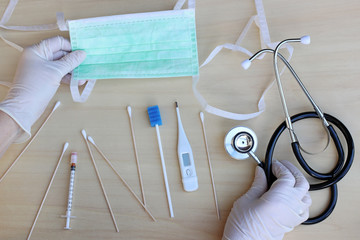 Medizinische Geräte und Hilfen zur Erkennung und testen von Infektions-, Viruserkrankungen und Coronavirus (Covid-19)