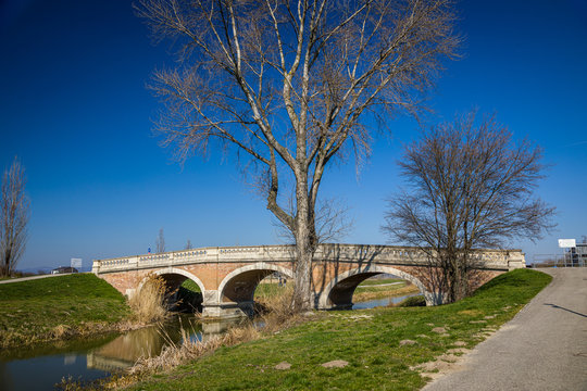 Baroque-Art Nouveau bridge over the Black Water in Kralova near Senec