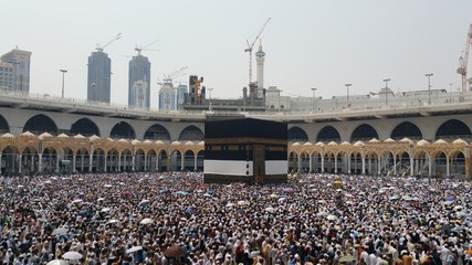 MECCA, SAUDI ARABIA,  August 2019 - Muslim pilgrims from all over the world gathered to perform...
