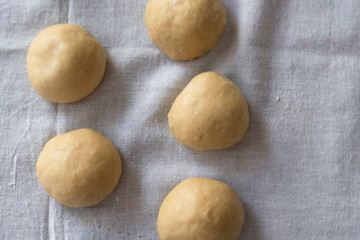 Homemade bread preparing the dough. Homemade raw bread dough