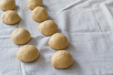 Homemade bread preparing the dough. Homemade raw bread dough