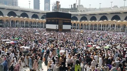 MECCA, SAUDI ARABIA,  August 2019 - Muslim pilgrims from all over the world gathered to perform...