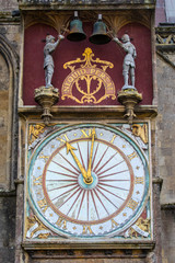 Fototapeta na wymiar Exterior Face of Wells Cathedral Clock in Somerset, UK