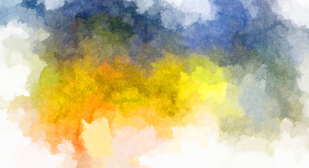 Watercolor painted background. Abstract Illustration wallpaper. Brush stroked painting. 2D Illustration.