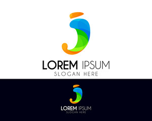 Creative letter J vector logo design. With colorful style concept. Modern abstract symbol. Perfect icon for your brand identity. Graphic design elements