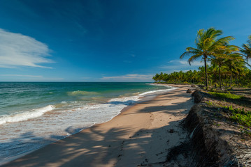 Sunny day at Taipú de Fora Beach, Penisula de Marau, BA, Brazil on February 22, 2008