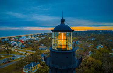 Tybee Island Lighthouse Georgia - obrazy, fototapety, plakaty