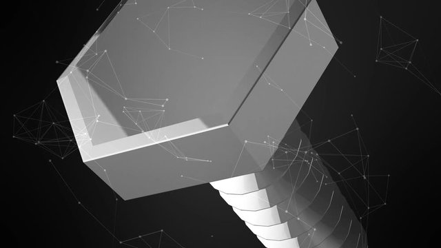 3d animation of rotating bolt. Symbol of industry equipment or mechanical services.