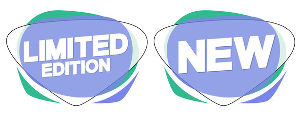 Limited Edition and New, bubble banners design template, app icons, vector illustration
