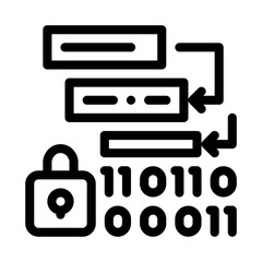 binary protection algorithm icon vector. binary protection algorithm sign. isolated contour symbol illustration