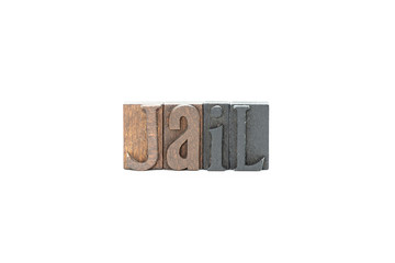 Jail in wood block letters
