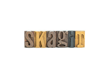 Skagit in wood block letters