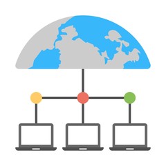 Computer internet connection icon. Network technology icon. Flat icon illustration for perfect web and mobile concept.