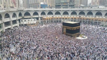 MECCA, SAUDI ARABIA,  August 2019 - Muslim pilgrims from all over the world gathered to perform...
