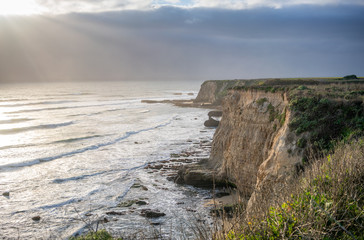 Cliff on Davenport beach of California