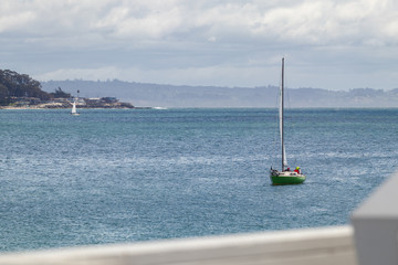 Sail Boat Returns in Harbor