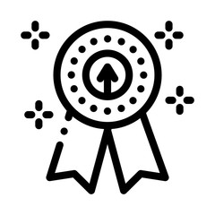 achievement medal icon vector. achievement medal sign. isolated contour symbol illustration