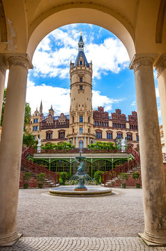 Schwerin Castle (Schwerin Palace) (German: Schweriner Schloss) in Schwerin, Mecklenburg-Vorpommern state, Germany. Today it serves as the residence of Mecklenburg-Vorpommern state parliament (Landtag)