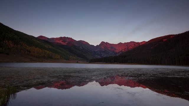 Colorado Mountain Lake Sunset Time-lapse end of Summer