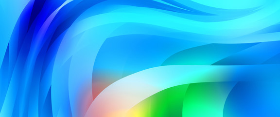 Abstract background with colorful gradient. Vibrant graphic wallpaper with stripes design. Fluid 2D illustration of modern movement.