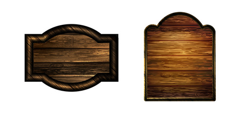 Vector realistic illustration of wooden signboard