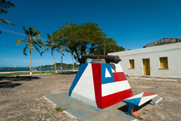 Cannon of the 2 de Julho square in Itacare, Bahia, Brazil on February 23, 2008