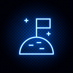 Moon blue neon icon - Vector. Spage concept vector illustration.