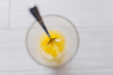 orange in a glass
