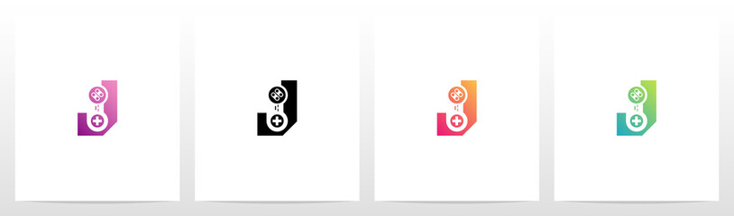  Game Controller On Letter Logo Design J