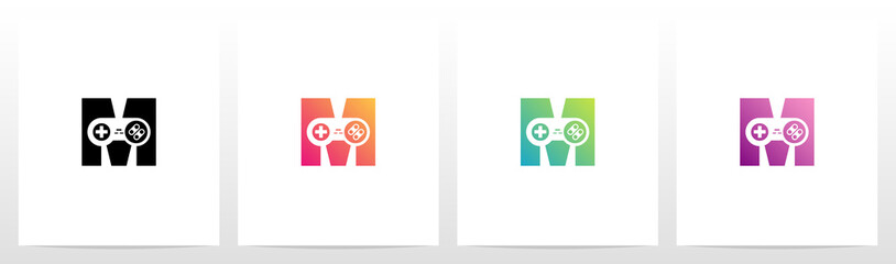 Game Controller On Letter Logo Design M © recehan