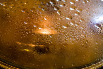 Preparation of Uzbek pilaf - evaporation of water from rice, close up