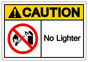 Caution No Lighter Symbol Sign, Vector Illustration, Isolate On White Background Label. EPS10