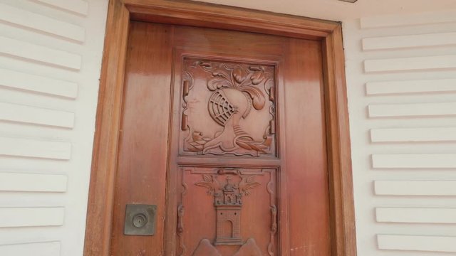 Very old colonial door, Wooden door  in Quito, Ecuador