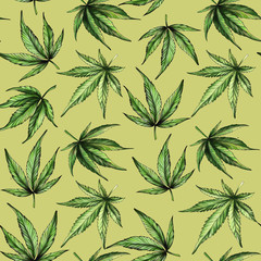 Fototapeta premium seamless pattern with leaves