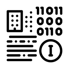 binary information icon vector. binary information sign. isolated contour symbol illustration