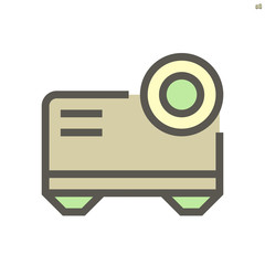 Projector of film production technology vector icon design,  48X48 pixel perfect and editable stroke.