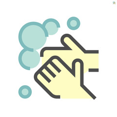 Wash hands and hygiene vector icon design, 64x64 pixel perfect and editable stroke.