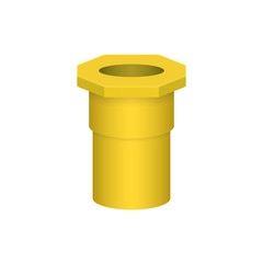 Obraz premium Industrial pipe connector and flange fitting vector icon for pipeline joints, plumbing, fluid transport, water supply, oil, gas and process. Ideal for manufacturing catalogs and safety programs.