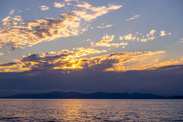 Fototapeta premium Dramatic sunset over the sea