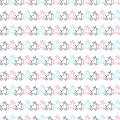 Simple seamless trendy animal pattern with donkey. Vector illustration.