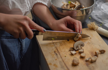 cooking champignone mushrooms 